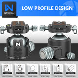 WEYLLAN RH52 Low Profile 52mm Tripod Ball Head