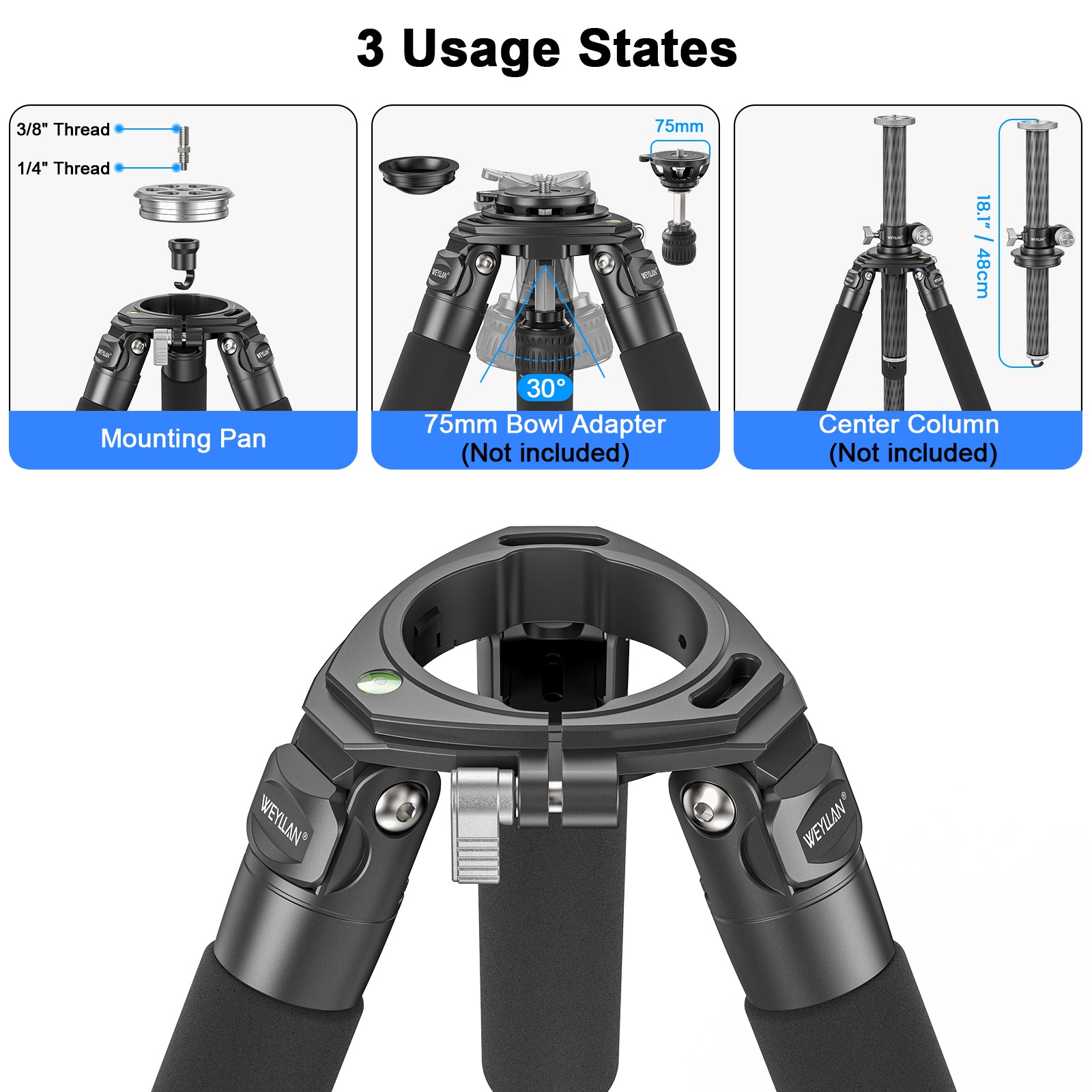 WEYLLAN NX8 Carbon Fiber Tripod